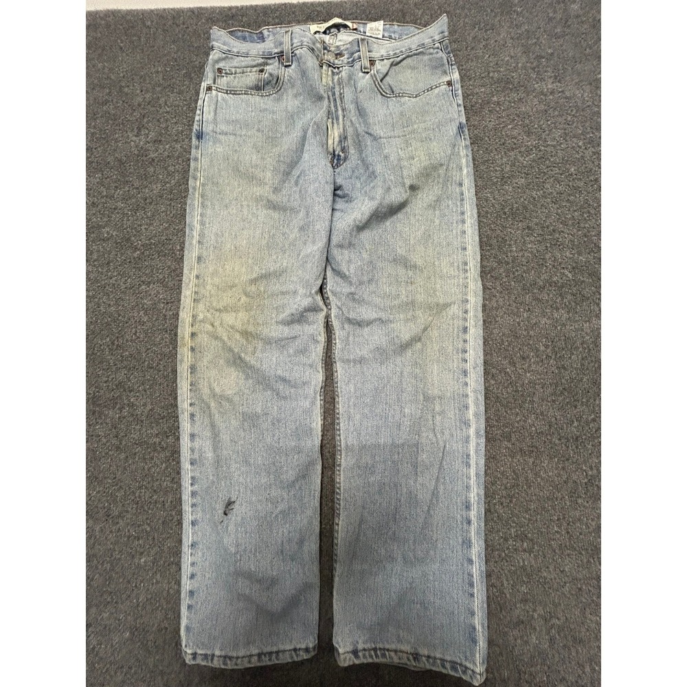 Levis Jeans Mens Size 36 Blue 505 Regular Fit Light Wash Straight Leg Denim